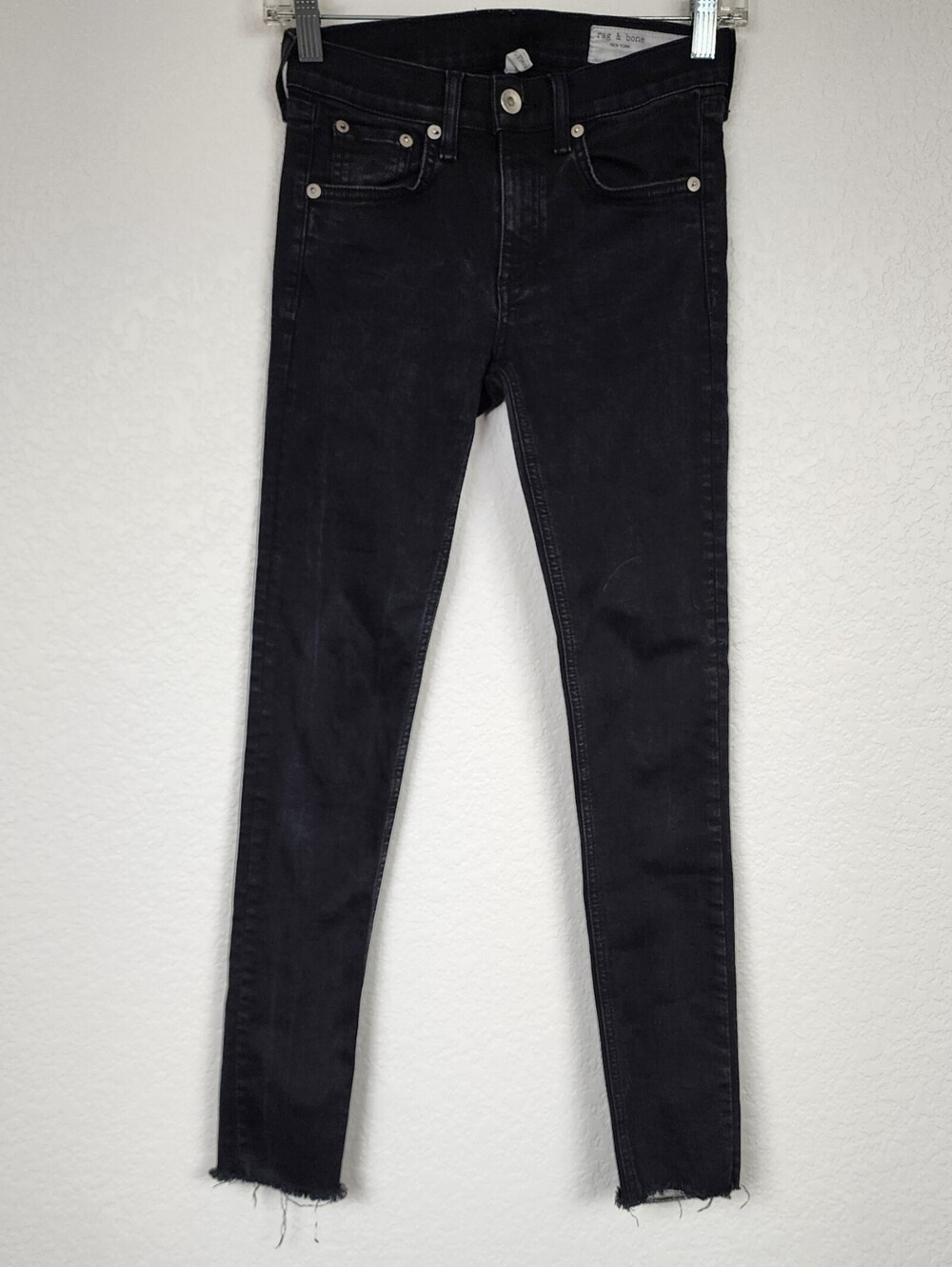 Rag & Bone $225 Size 25 Black Cutoff Skinny Jeans
